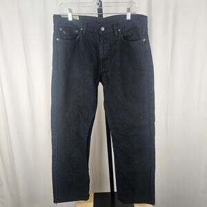 Polo RL 867 Classic 33x30 Black Denim Jeans Straight Leg Modern Preppy Modern